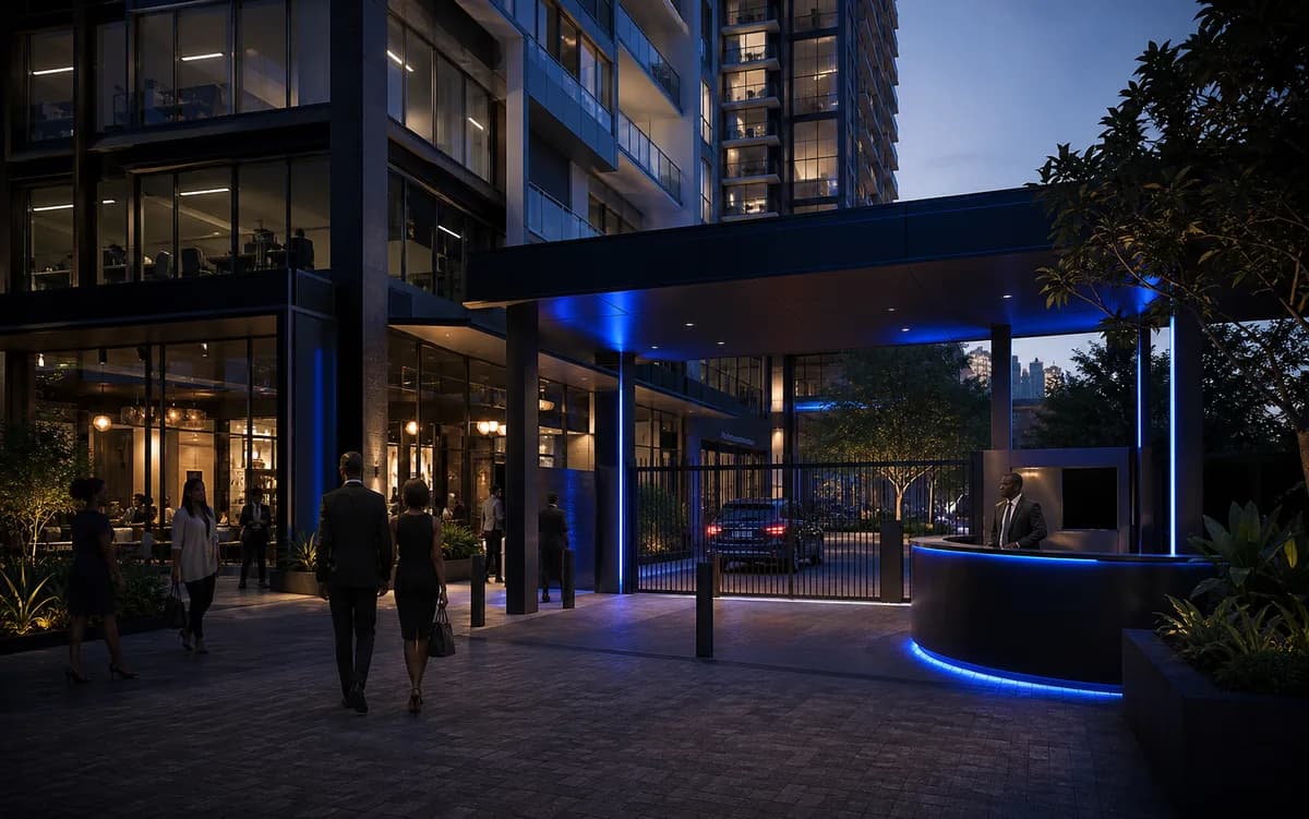 Managed property with reception-led visitor access
