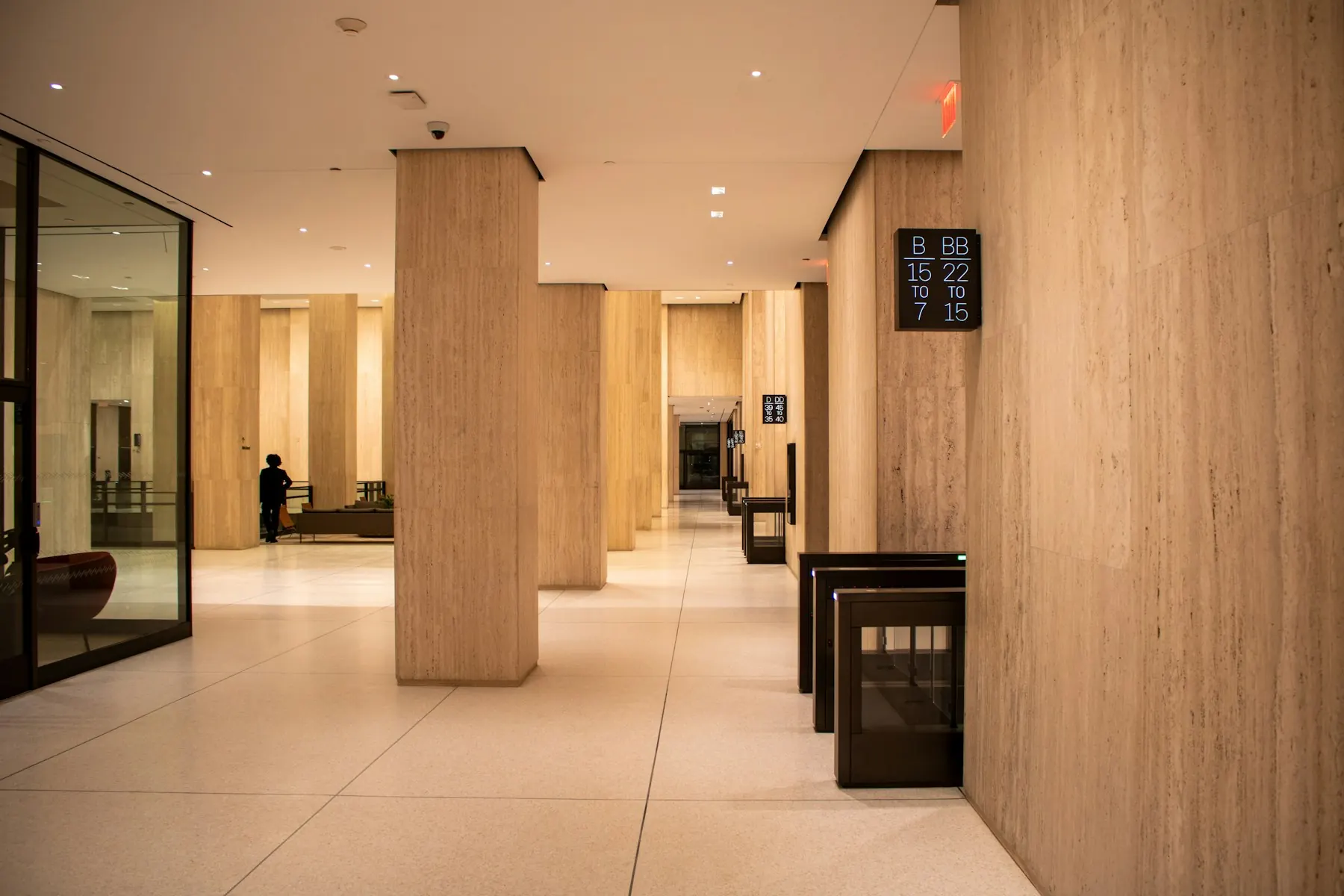 Premium residential lobby with controlled entry lanes