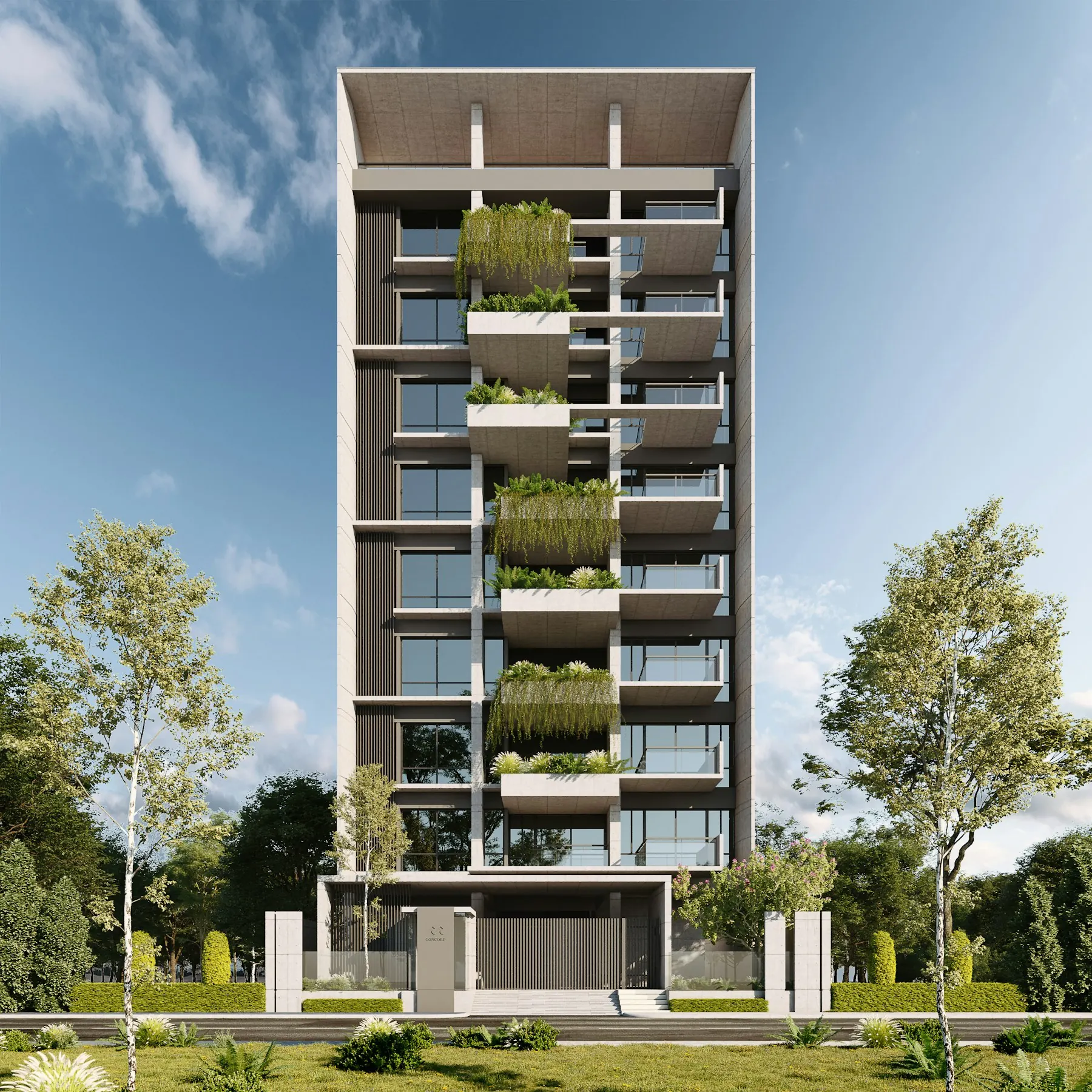 Modern residential apartment tower